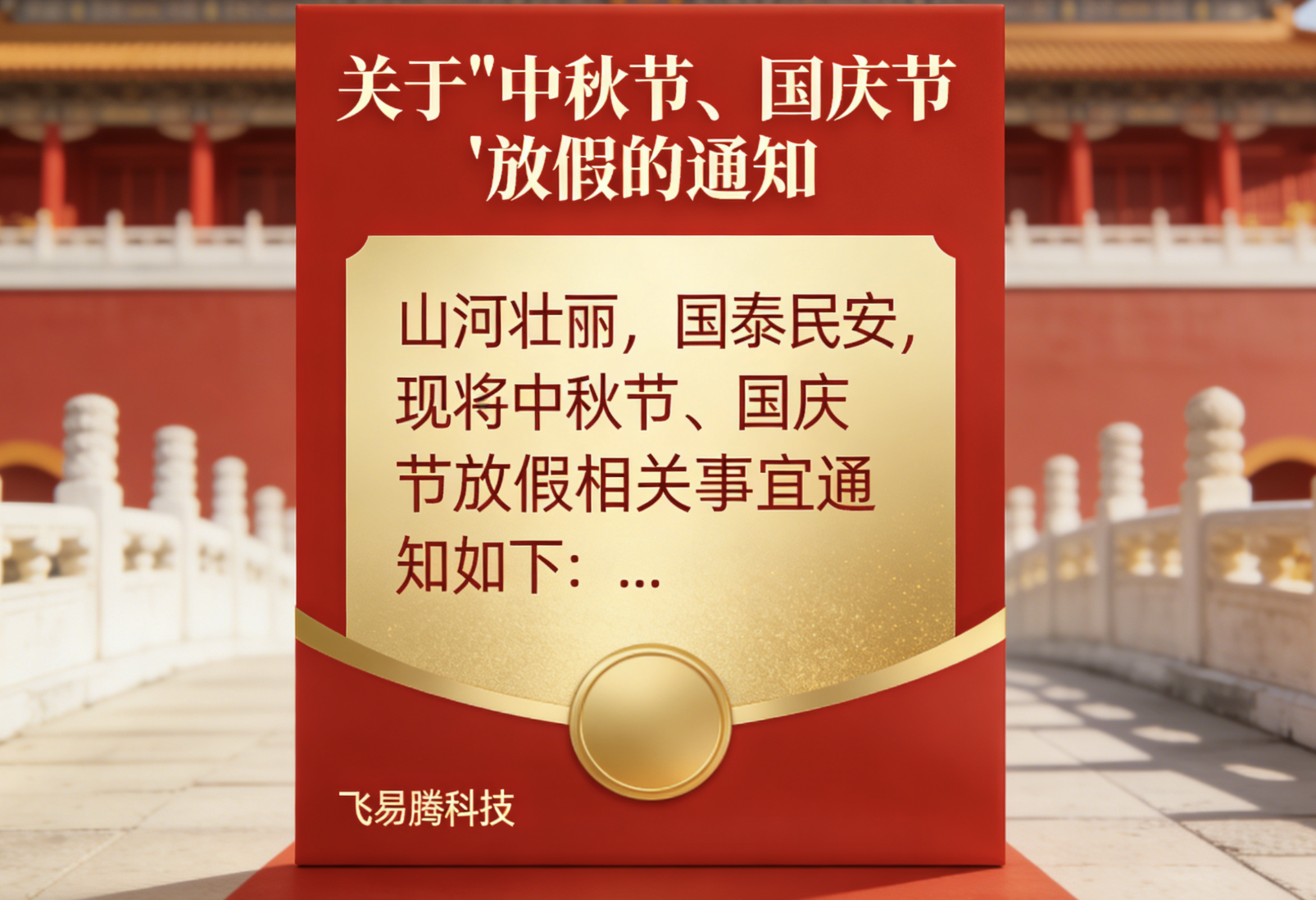 关于“中秋节、国庆节”放假的通知