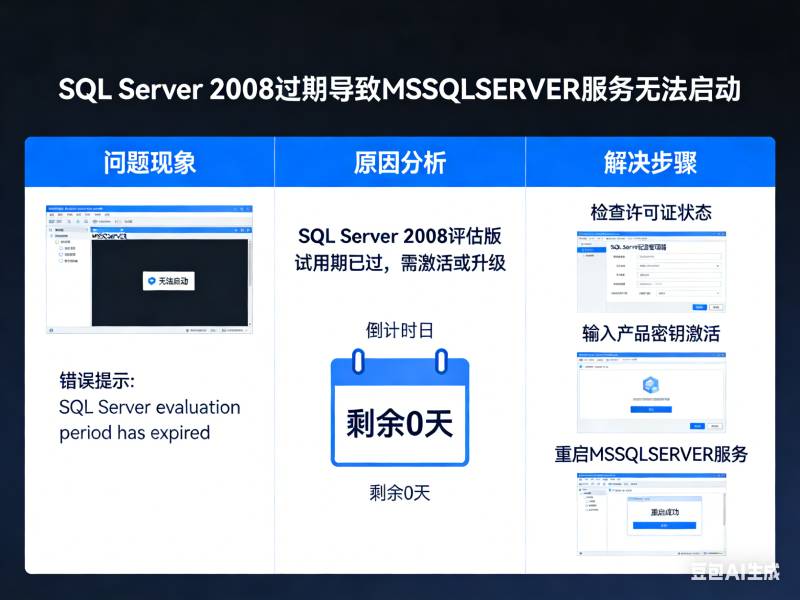 SQL Server 2008过期导致MSSQLSERVER服务无法启动